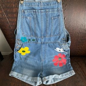 Blue Jean Shorts Overalls